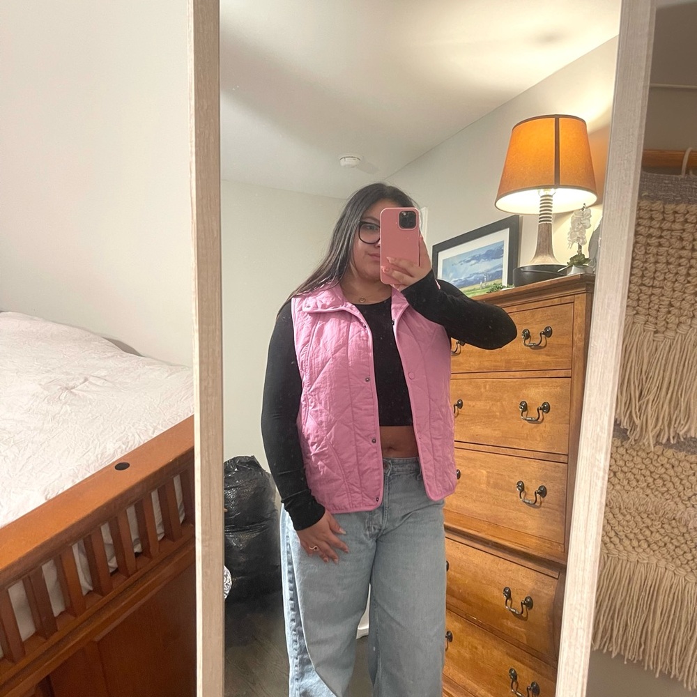 Pink Quilted Vest for Women
